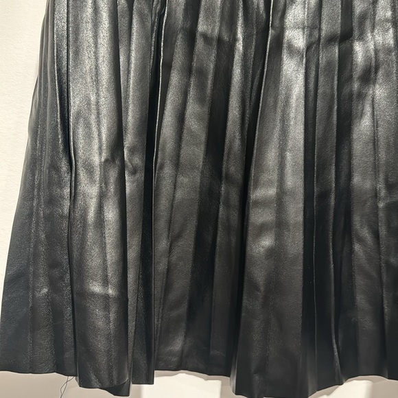 PU Leather Pleated Skirt - Picture 3 of 6